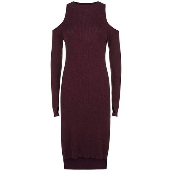 SWEATY BETTY Oxblood RA Knit High/Low Dress M - Picture 3 of 11